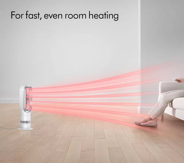 Dyson Hot+Cool™ Jet Focus AM09 fan heater in white/nickel
