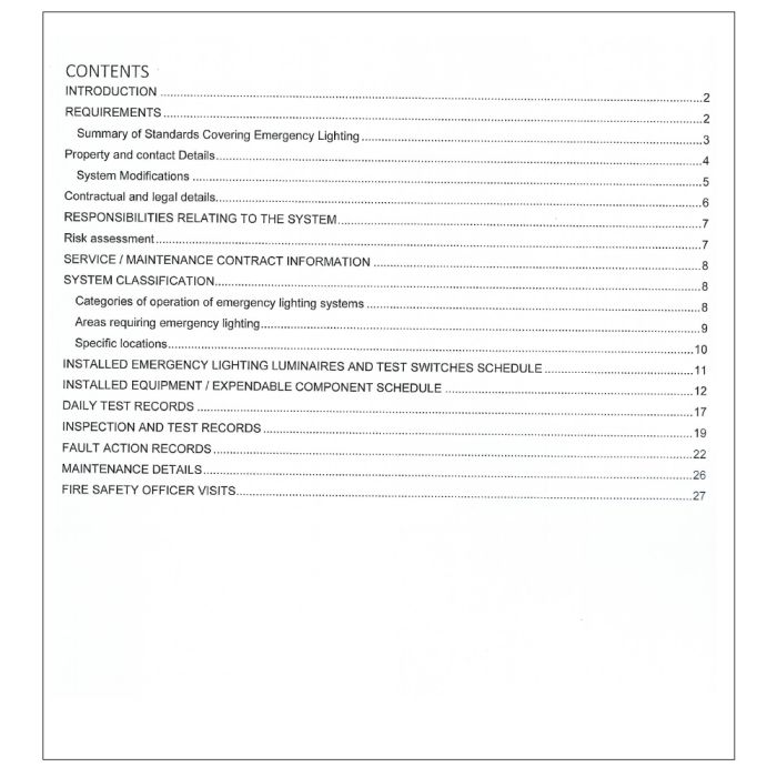 Docs-Store DOCELLB16 Emergency Lighting Log book