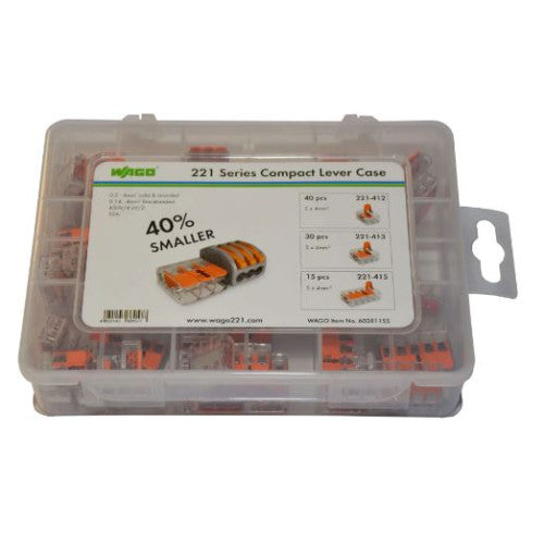 Wago 887-1046 221 Series Compact Lever Case (85 Pieces)