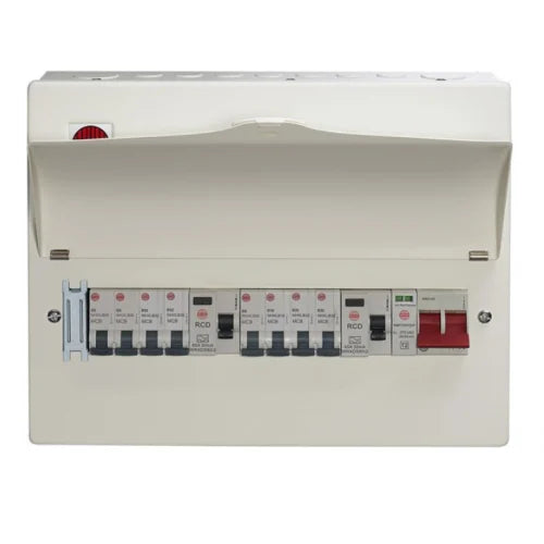 Wylex WNM1772/1 9 Way Fully Loaded Consumer Unit with SPD, MS, 2 RCDs & 8 MCBs