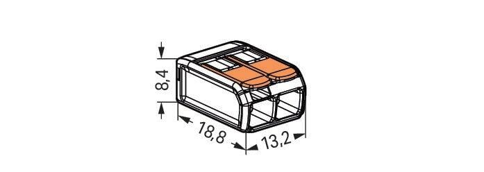 Wago 221-412 32A 4 mm² 2-conductor splicing connector with levers (Pack of 50)