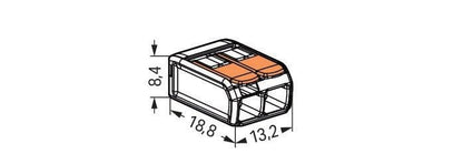 Wago 221 Series Compact Splicing Connectors, 0.14-6 mm2, Inline, 3, 4 & 5 Conductors.