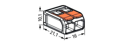 Wago 221 Series Compact Splicing Connectors, 0.14-6 mm2, Inline, 3, 4 & 5 Conductors.