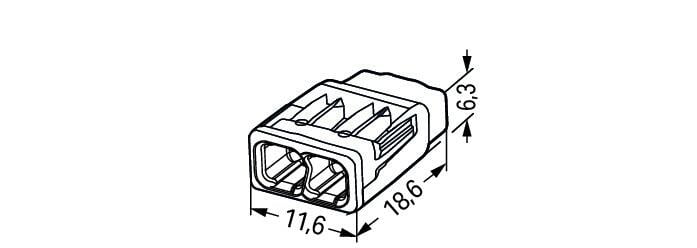 Wago 2773-402 32A 4mm² 2-Conductor Push Wire Splicing Connector (Pack of 120)