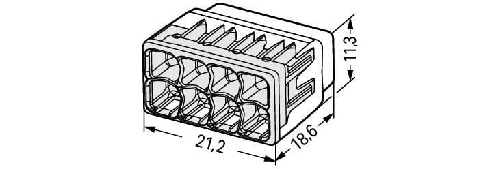 Wago 2773-408 32A 4mm² 8-Conductor Push Wire Splicing Connectors (Pack of 40)