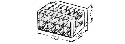 Wago 2773-408 32A 4mm² 8-Conductor Push Wire Splicing Connectors (Pack of 40)