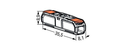 Wago 221 Series Compact Splicing Connectors, 0.14-6 mm2, Inline, 3, 4 & 5 Conductors.