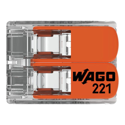 Wago 221-612 41A 6 mm² 2-conductor splicing connector with levers (Pack of 50)