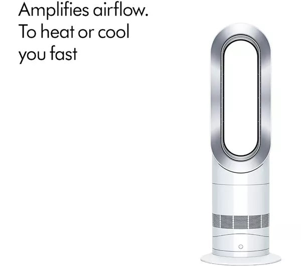 Dyson Hot+Cool™ Jet Focus AM09 fan heater in white/nickel