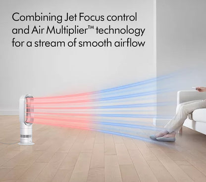 Dyson Hot+Cool™ Jet Focus AM09 fan heater in white/nickel