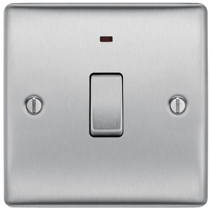 BG Nexus Decorative Brushed Steel Wiring Accessories Complete Range Grey Inserts