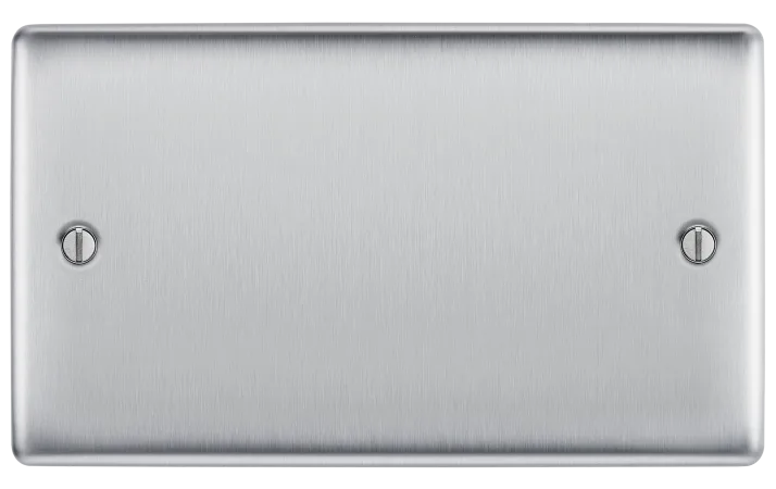 BG Nexus Decorative Brushed Steel Wiring Accessories Complete Range Grey Inserts