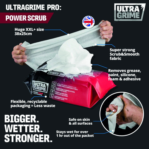 Ultragrime 5920 Power Scrub & Smooth XXL Cloth Wipes (Pack of 480)