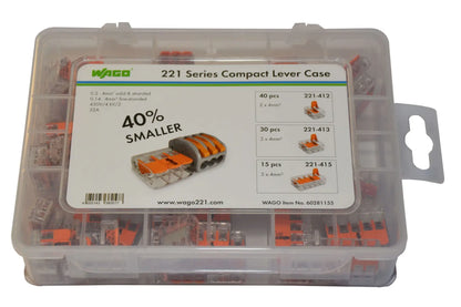 Wago 221 Series Compact Splicing Connectors, 0.14-6 mm2, Inline, 3, 4 & 5 Conductors.