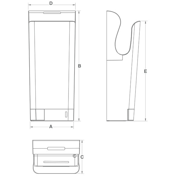 Vortice 70908 Vort Super Dry UV B Silver Airblade Hand Dryer