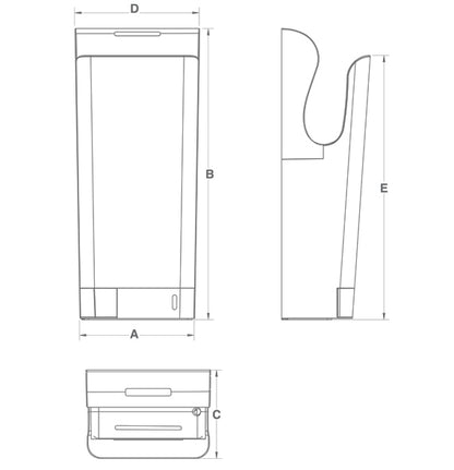 Vortice 70908 Vort Super Dry UV B Silver Airblade Hand Dryer