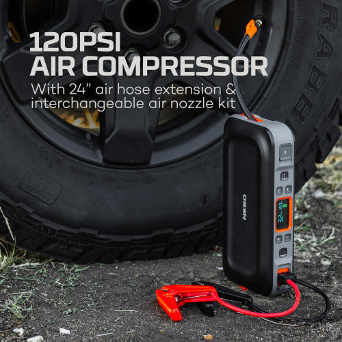 Nebo Assist™ Air All-In-One Jump Starter, Air-Compressor, Charger and Floodlight