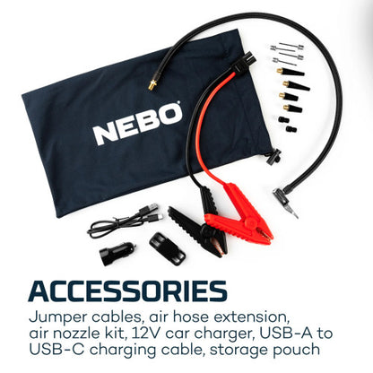 Nebo Assist™ Air All-In-One Jump Starter, Air-Compressor, Charger and Floodlight