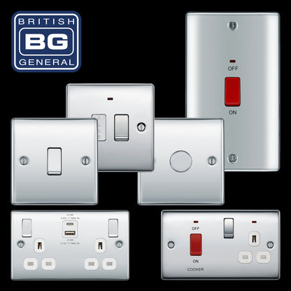 BG Nexus Decorative Polished Chrome Accessories Complete Range White Inserts