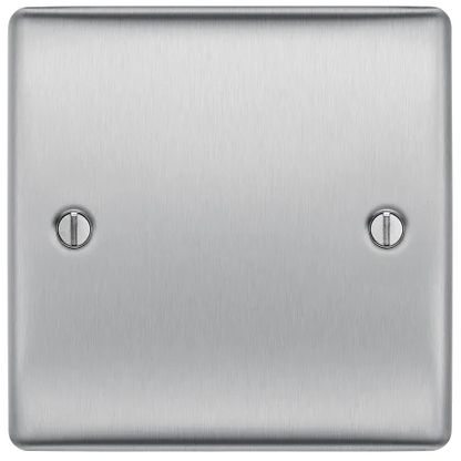 BG Nexus Decorative Brushed Steel Wiring Accessories Complete Range Grey Inserts