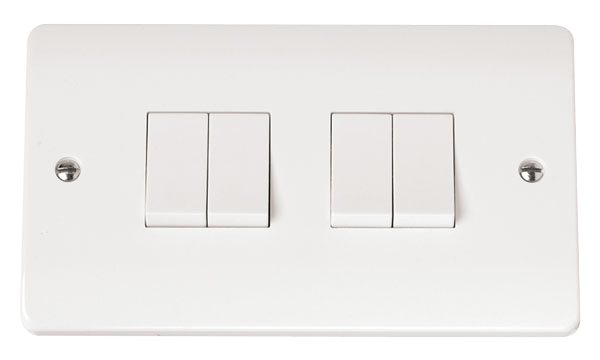 Click Mode Premium White Round Edge Switches, Sockets & Accessories