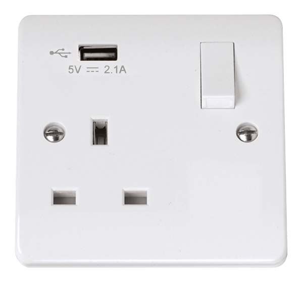 Click Mode Premium White Round Edge Switches, Sockets & Accessories