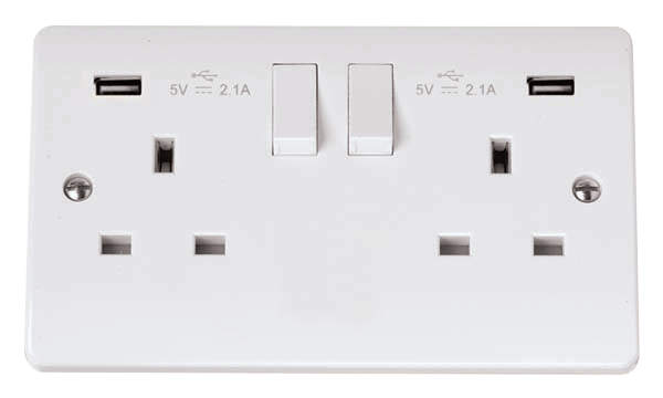 Click Mode Premium White Round Edge Switches, Sockets & Accessories