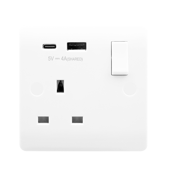 Click Mode Premium White Round Edge Switches, Sockets & Accessories