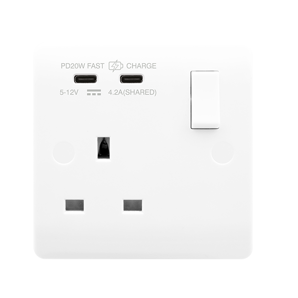 Click Mode Premium White Round Edge Switches, Sockets & Accessories