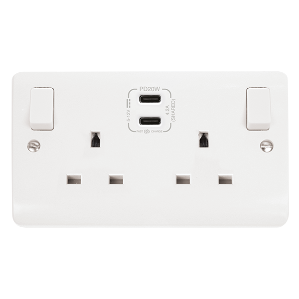 Click Mode Premium White Round Edge Switches, Sockets & Accessories