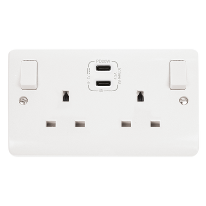 Click Mode Premium White Round Edge Switches, Sockets & Accessories