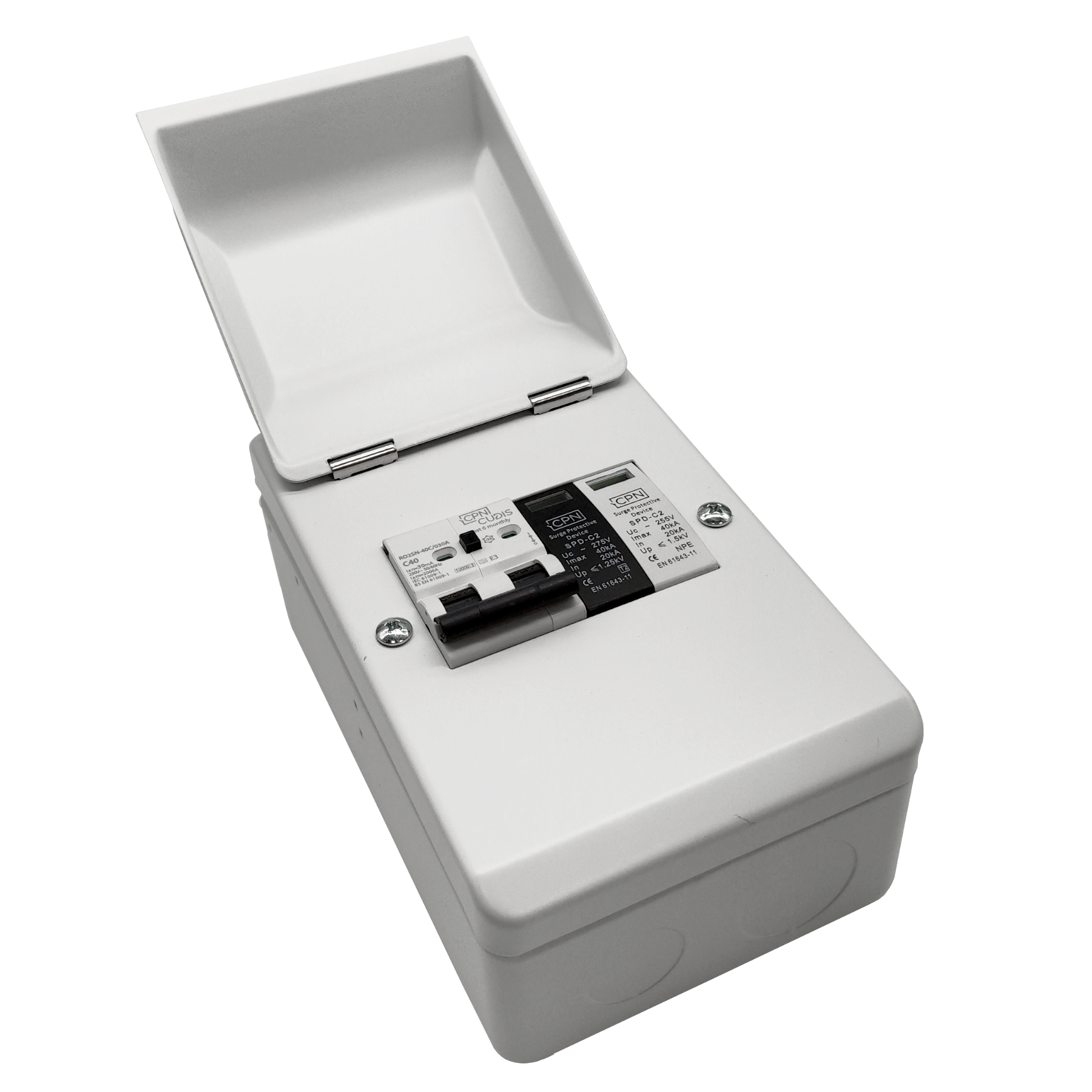 CPN Cudis Compact Metal EV Board with SPD & 40A B 2P RCBO