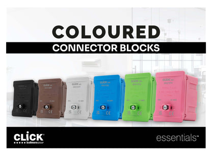 Click 100A 1 Pole 5 x 35mm² Coloured Connector Block Link Boxes, All colours