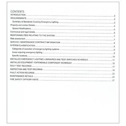 Docs-Store DOCELLB16 Emergency Lighting Log book