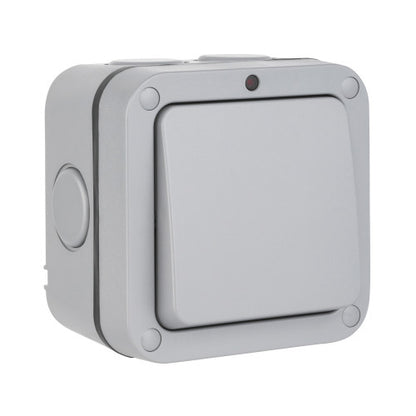 ELEX WP1GSW IP66 Outdoor 1 Gang Single 20A Wall Switch with Power Indicator