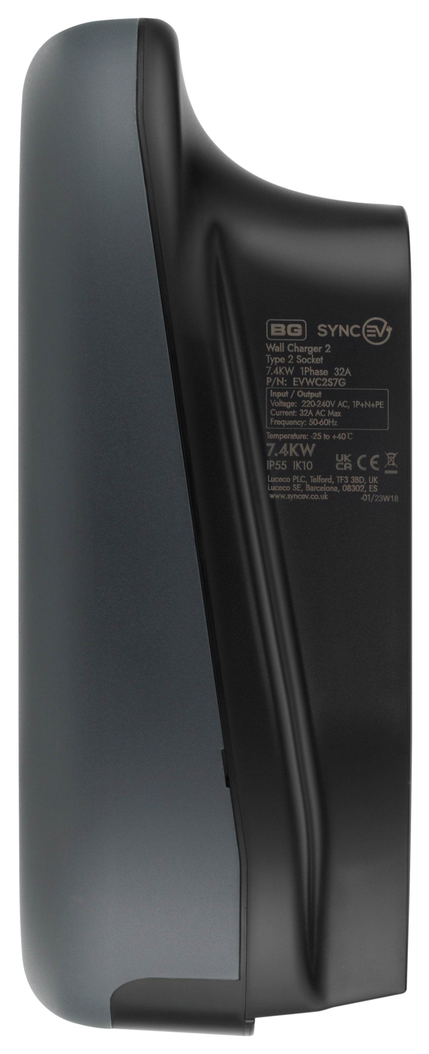 BG SyncEV EVWC2S7G-01 EV Wall Charger Type 2 Single-phase 7.4kw Wi-Fi and Lan