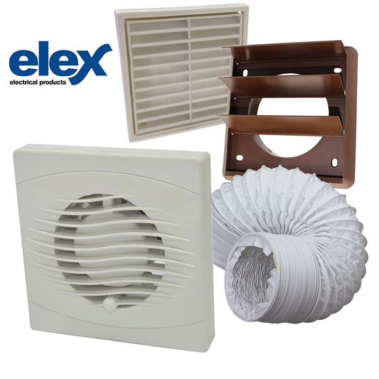 ELEX/Manrose 4"(100mm)/6"(150mm), Standard Timer Pullcord & Humidistat Fan Kits