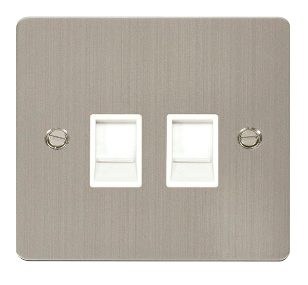 Click Define Stainless Steel Flat Plate Switches Sockets USB Ingot White