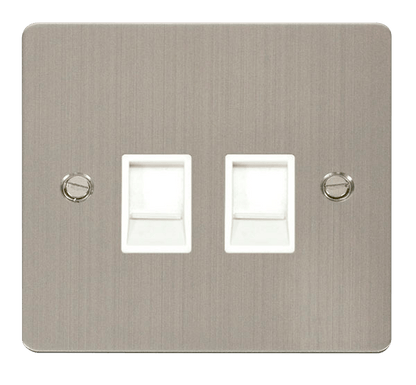 Click Define Stainless Steel Flat Plate Switches Sockets USB Ingot White