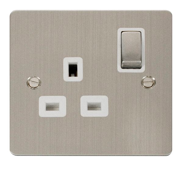 Click Define Stainless Steel Flat Plate Switches Sockets USB Ingot White