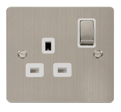 Click Define Stainless Steel Flat Plate Switches Sockets USB Ingot White