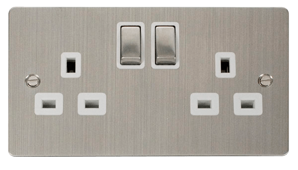 Click Define Stainless Steel Flat Plate Switches Sockets USB Ingot White