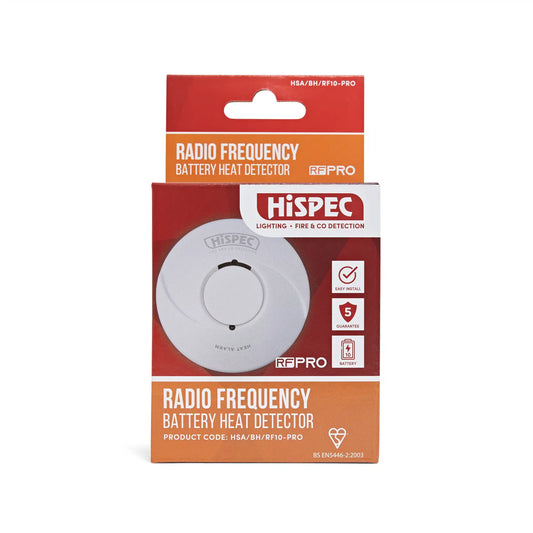 Hispec Wireless Radio Frequency 10yr Lithium Battery Powered Heat Detector