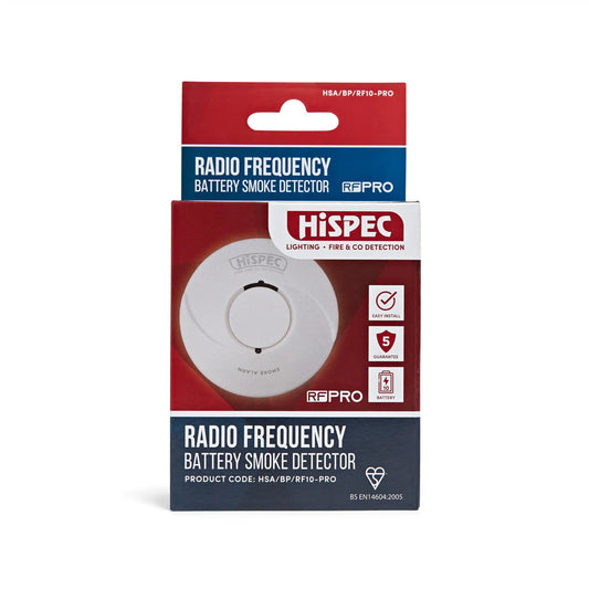 Hispec Wireless Radio Frequency 10yr Lithium Battery Powered Smoke Detector