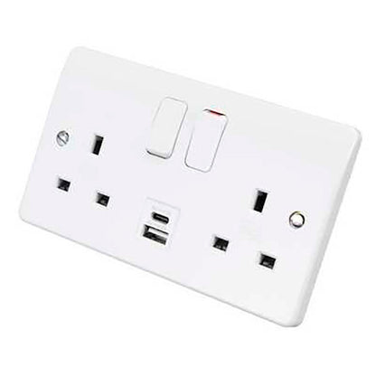 MK Logic Plus Complete Range, Sockets, Switches, Spurs, Euro Plates, White Moulded