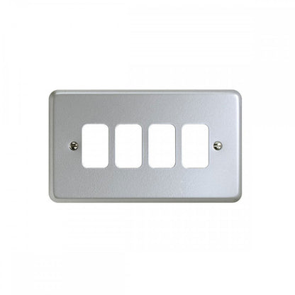 MK Grid Plus Complete Range, Plates, Modules, Yokes, Back Boxes, White, Metal Clad