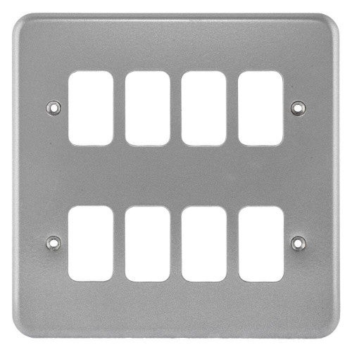 MK Grid Plus Complete Range, Plates, Modules, Yokes, Back Boxes, White, Metal Clad