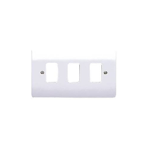 MK Grid Plus Complete Range, Plates, Modules, Yokes, Back Boxes, White, Metal Clad