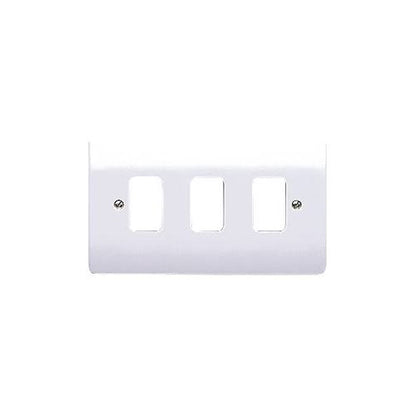 MK Grid Plus Complete Range, Plates, Modules, Yokes, Back Boxes, White, Metal Clad