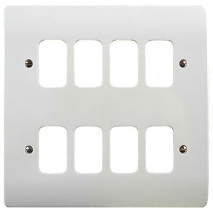MK Grid Plus Complete Range, Plates, Modules, Yokes, Back Boxes, White, Metal Clad